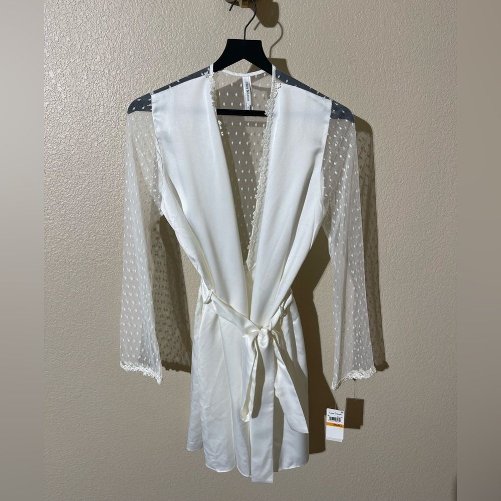 Flora Nikrooz Sheer White Lace Robe